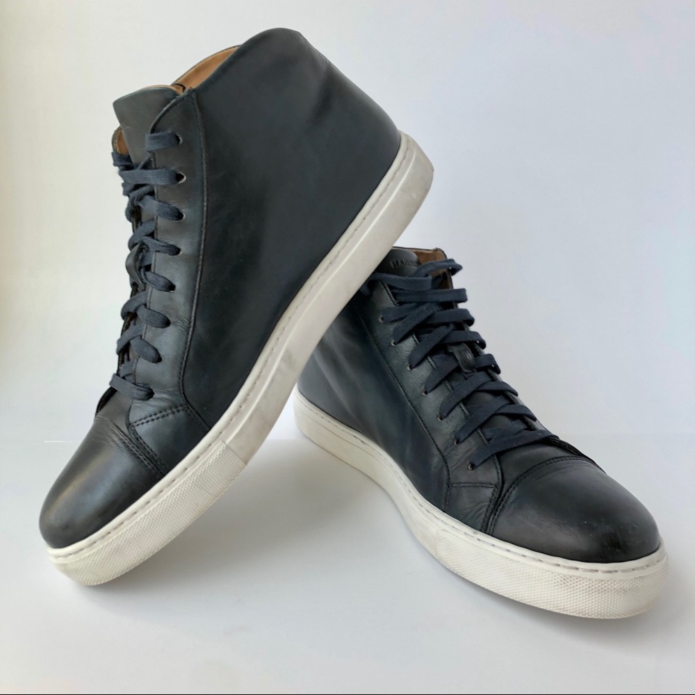 Magnanni High-Top Sneakers, Blue Leather, size 12
